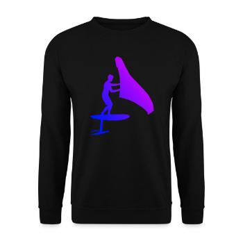 Damen wingsurf foilwing wingsurfen hydrofoil - Unisex Pullover - Schwarz - Vorne - Alina (178cm) & Michal (187cm)