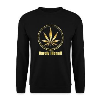 Barely illegal! - Marijuana Leaf - Unisex Sweatshirt - black - Front - Alina (178cm) & Michal (187cm)