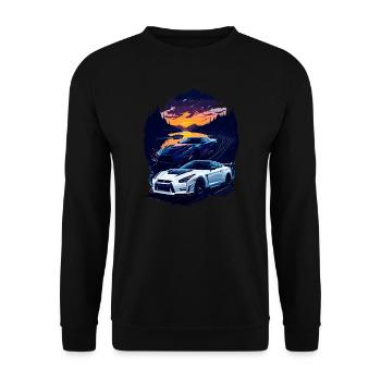 Classic sports car - Unisex Sweatshirt - black - Front - Alina (178cm) & Michal (187cm)