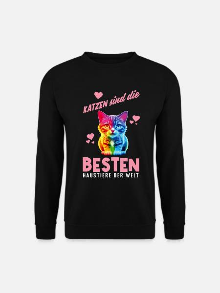 Katzen sind die besten Haustiere - Unisex Pullover - Schwarz