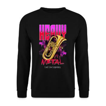 Euphonium Blasmusik Heavy Metal Humor - Unisex Pullover - Schwarz - Vorne - Alina (178cm) & Michal (187cm)