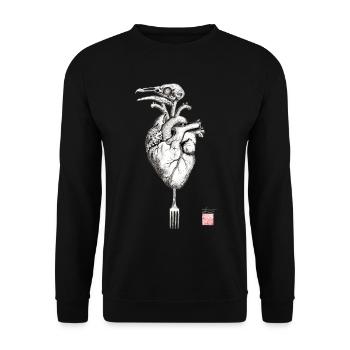 heartbird - Sweat-shirt Unisexe - noir - Devant - Alina (178cm) & Michal (187cm)