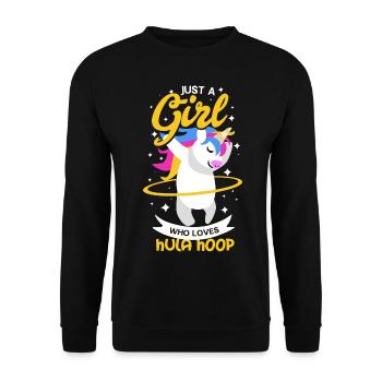 Hula Hoop Einhorn - Unisex Pullover - Schwarz - Vorne - Alina (178cm) & Michal (187cm)