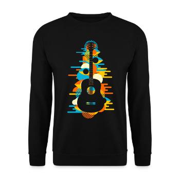 Akustische Gitarre Musikinstrument Lustig Geschenk - Unisex Pullover - Schwarz - Vorne - Alina (178cm) & Michal (187cm)