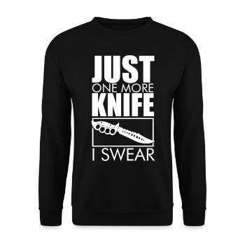 Messer Sammeln Geschenkidee | Armeemesser Sammler - Unisex Pullover - Schwarz - Vorne - Alina (178cm) & Michal (187cm)
