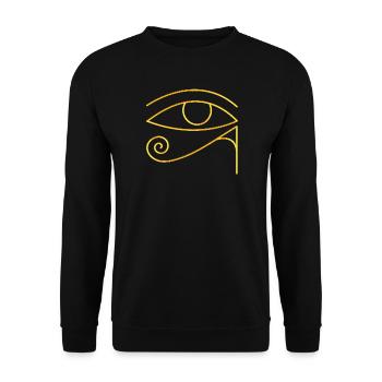 Auge des Horus Ägypten Glücksbringer Schutzsymbol - Unisex Pullover - Schwarz - Vorne - Alina (178cm) & Michal (187cm)