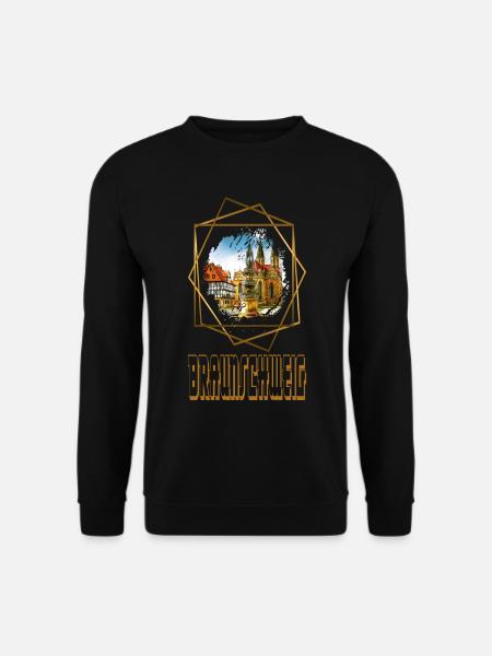 Braunschweig Deutschland Stadt Skyline Liebe Gold - Unisex Pullover - Schwarz