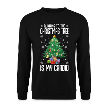Going to the Christmas tree is my cardio - Unisex Sweatshirt - black - Front - Alina (178cm) & Michal (187cm)
