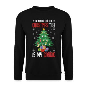 Going to the Christmas tree is my cardio - Unisex Sweatshirt - black - Front - Alina (178cm) & Michal (187cm)