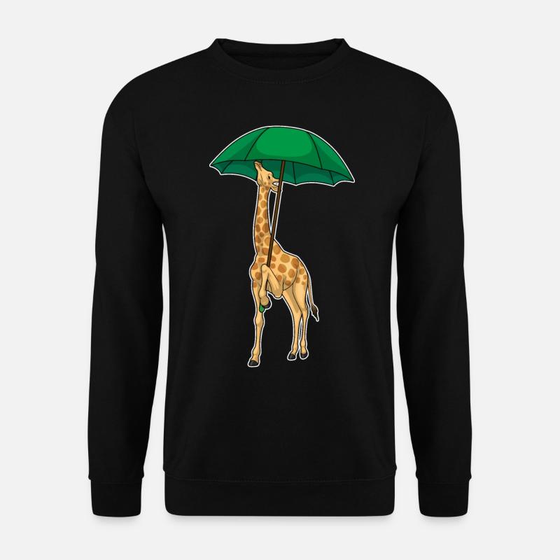 Giraffe Rain Umbrella - Unisex Sweatshirt - black