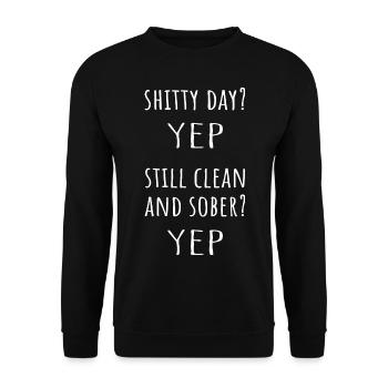 Still Sober I - NA AA 12 Step Recovery Sobriety - Unisex Sweatshirt - black - Front - Alina (178cm) & Michal (187cm)