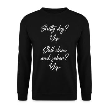 Toujours sobre II - NA AA 12 Step Recovery Sobriété - Sweat-shirt Unisexe - noir - Devant - Alina (178cm) & Michal (187cm)