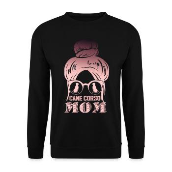 Cane Corso Hund Mutter - Unisex Pullover - Schwarz - Vorne - Alina (178cm) & Michal (187cm)