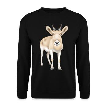 Saiga-Antilope - Unisex Pullover - Schwarz - Vorne - Alina (178cm) & Michal (187cm)