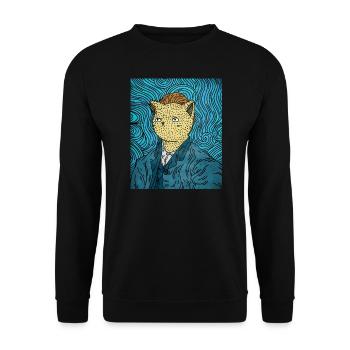 Cat Lovers i love Cat animal lovers - Unisex Pullover - Schwarz - Vorne - Alina (178cm) & Michal (187cm)