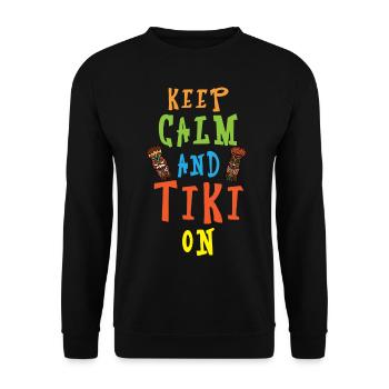 Stay calm and do tiki Hawaiian luau p - Unisex Sweatshirt - black - Front - Alina (178cm) & Michal (187cm)