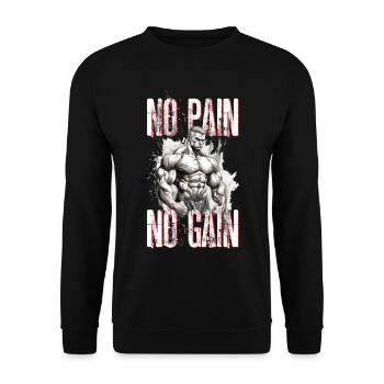 Bodybuilding Bodybuilder Gewichtheben Kraftsport - Unisex Pullover - Schwarz - Vorne - Alina (178cm) & Michal (187cm)