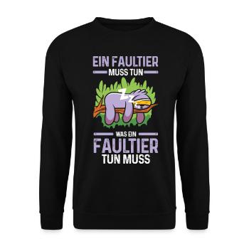 Faultier - Unisex Pullover - Schwarz - Vorne - Alina (178cm) & Michal (187cm)