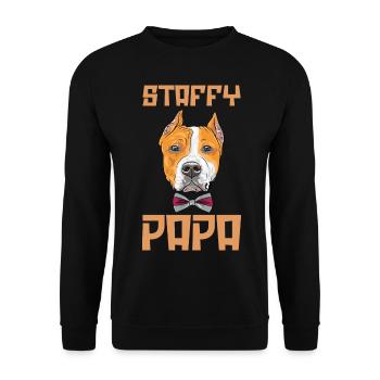 Dog Staffy Papa - Unisex Sweatshirt - black - Front - Alina (178cm) & Michal (187cm)