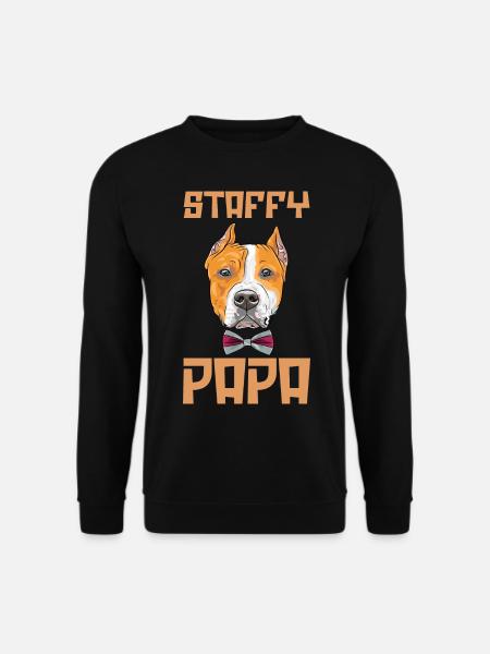 Chien Staffy Papa - Sweat-shirt Unisexe - noir