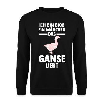 Gans Gänse - Unisex Pullover - Schwarz - Vorne - Alina (178cm) & Michal (187cm)