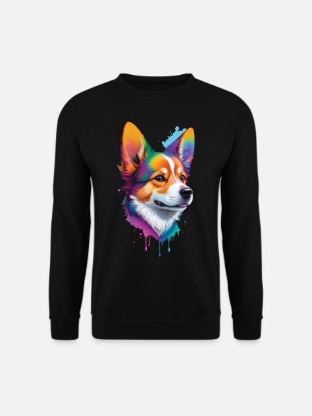 Hund Welsh Corgi Pembroke Hunde Design Rassehund - Unisex Pullover - Schwarz