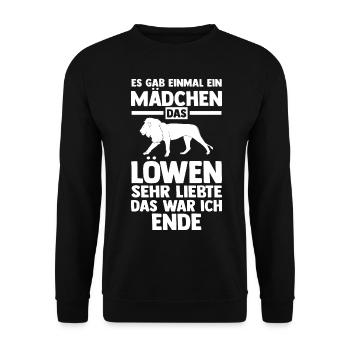 Löwe Löwen - Unisex Pullover - Schwarz - Vorne - Alina (178cm) & Michal (187cm)