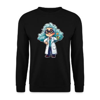 Scientifique mignon avec des lunettes - Sweat-shirt Unisexe - noir - Devant - Alina (178cm) & Michal (187cm)