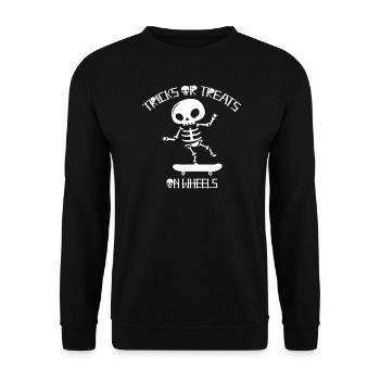Halloween Skateboard Tricks Or Treats On Wheels - Unisex Pullover - Schwarz - Vorne - Alina (178cm) & Michal (187cm)