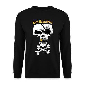 SAN ESCOBAR - Pirate Flag / Skull - Unisex Sweatshirt - black - Front - Alina (178cm) & Michal (187cm)