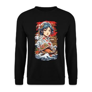 Anime Sushi Aesthetics: Manga Master - Sweat-shirt Unisexe - noir - Devant - Alina (178cm) & Michal (187cm)