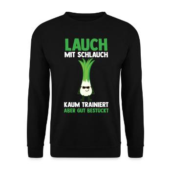 Bodybuilding Sport Fitness Lauch - Unisex Pullover - Schwarz - Vorne - Alina (178cm) & Michal (187cm)
