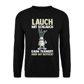 Bodybuilding Sport Fitness Lauch - Unisex Pullover - Schwarz - Vorne - Alina (178cm) & Michal (187cm)