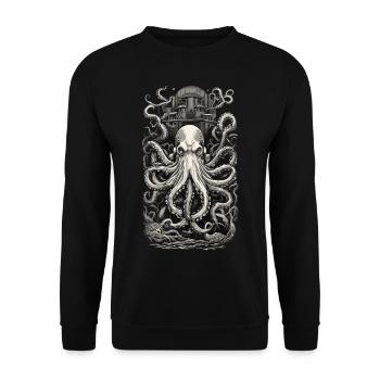Vintage Octopus Japanese Tattoo Art Design - Sweat-shirt Unisexe - noir - Devant - Alina (178cm) & Michal (187cm)