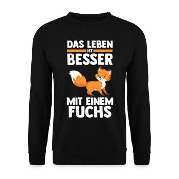 Fuchs - Unisex Pullover - Schwarz - Vorne - Alina (178cm) & Michal (187cm)