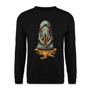 Halloween Tentacle Slime Monster - Unisex Sweatshirt - black - Front - Alina (178cm) & Michal (187cm)