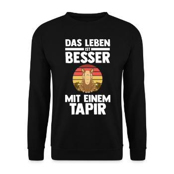 Tapir - Unisex Pullover - Schwarz - Vorne - Alina (178cm) & Michal (187cm)