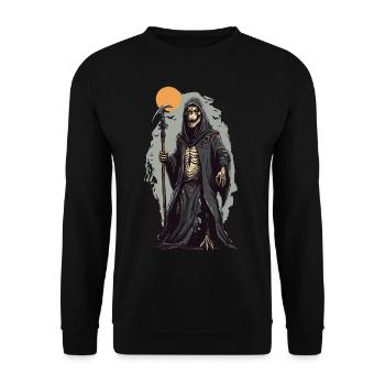 Sorcerer, Reptile, Grim Reaper, Mage, Halloween Horror - Unisex Sweatshirt - black - Front - Alina (178cm) & Michal (187cm)