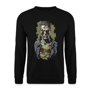 Zombie Night on Halloween Horror Illustration - Unisex Sweatshirt - black - Front - Alina (178cm) & Michal (187cm)