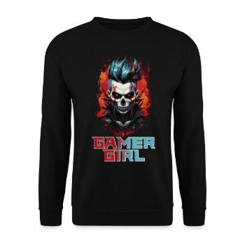 Gamer Girl: Post-Apocalyptic Gaming - Unisex Sweatshirt - black - Front - Alina (178cm) & Michal (187cm)