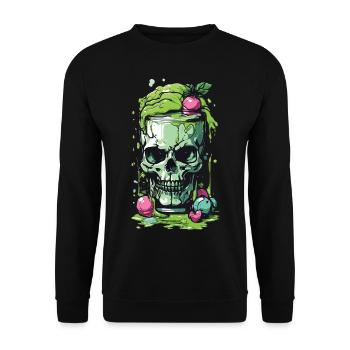 Giftiger Gothic Skull Becher Halloween Design - Unisex Pullover - Schwarz - Vorne - Alina (178cm) & Michal (187cm)