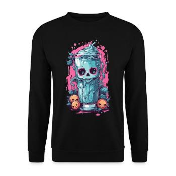 Occult Goth Kawaii Toxic Milkshake Design - Unisex Sweatshirt - black - Front - Alina (178cm) & Michal (187cm)