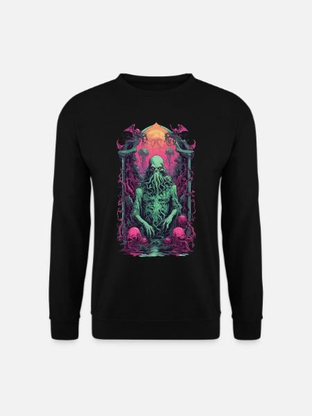 Cthulhu Gothic Vaporwave Halloween Design - Unisex Pullover - Schwarz