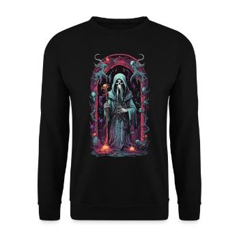 Underworld Grim Reaper Magic Halloween Design - Unisex Sweatshirt - black - Front - Alina (178cm) & Michal (187cm)