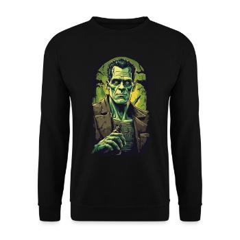 Durstiger Ghul Halloween Bierliebhaber Fun - Unisex Pullover - Schwarz - Vorne - Alina (178cm) & Michal (187cm)