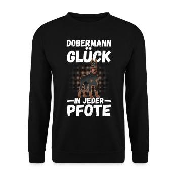 Hund Dobermann - Unisex Pullover - Schwarz - Vorne - Alina (178cm) & Michal (187cm)