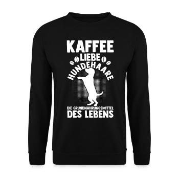 Café Chien Propriétaire Chien Propriétaire Chien Motif H - Sweat-shirt Unisexe - noir - Devant - Alina (178cm) & Michal (187cm)