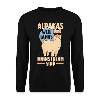 Alpaca - Unisex Sweatshirt - black - Front - Alina (178cm) & Michal (187cm)