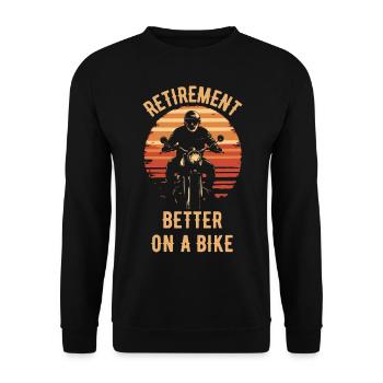 Motorrad Vintage Pensionär Rentner - Unisex Pullover - Schwarz - Vorne - Alina (178cm) & Michal (187cm)
