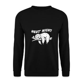 Süßes schläfriges Faultier - heute nicht - Unisex Pullover - Schwarz - Vorne - Alina (178cm) & Michal (187cm)